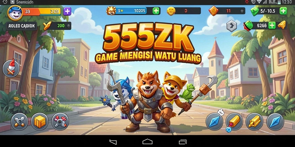 Tampilan gameplay menarik dari 555ZK yang menunjang pengalaman Idle.
