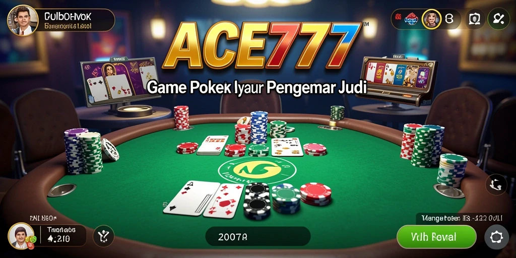 Screenshot ACE777 menampilkan gameplay Poker yang seru dan menarik.