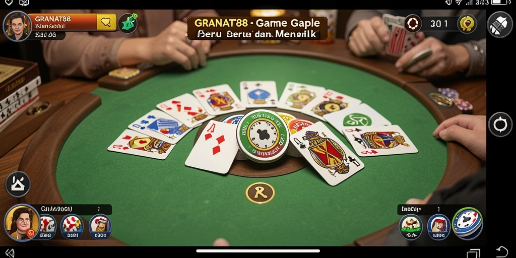 Tampilan gameplay seru di GRANAT88, bermain Gaple bersama teman.