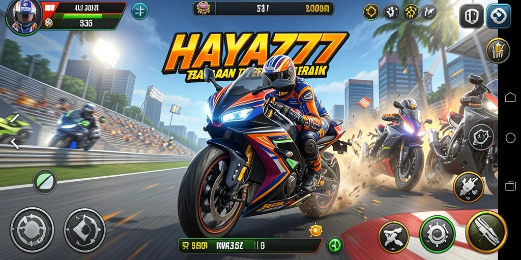 Gameplay seru balapan motor di HAYA777 menunjukkan kecepatan yang menegangkan.