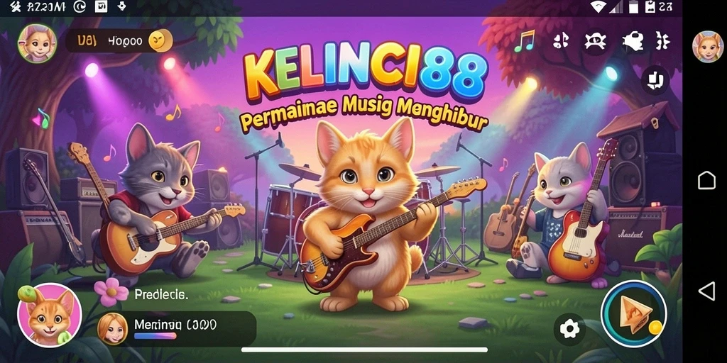 Tampilan menarik dari gameplay KELINCI88 yang penuh musik.
