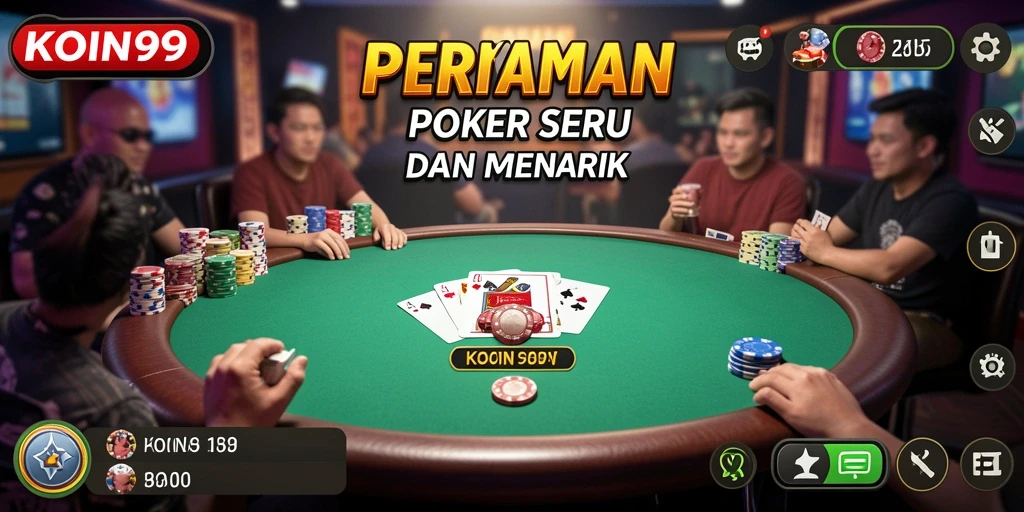 Tampilan gameplay KOIN99 dengan aksi Poker yang mendebarkan.