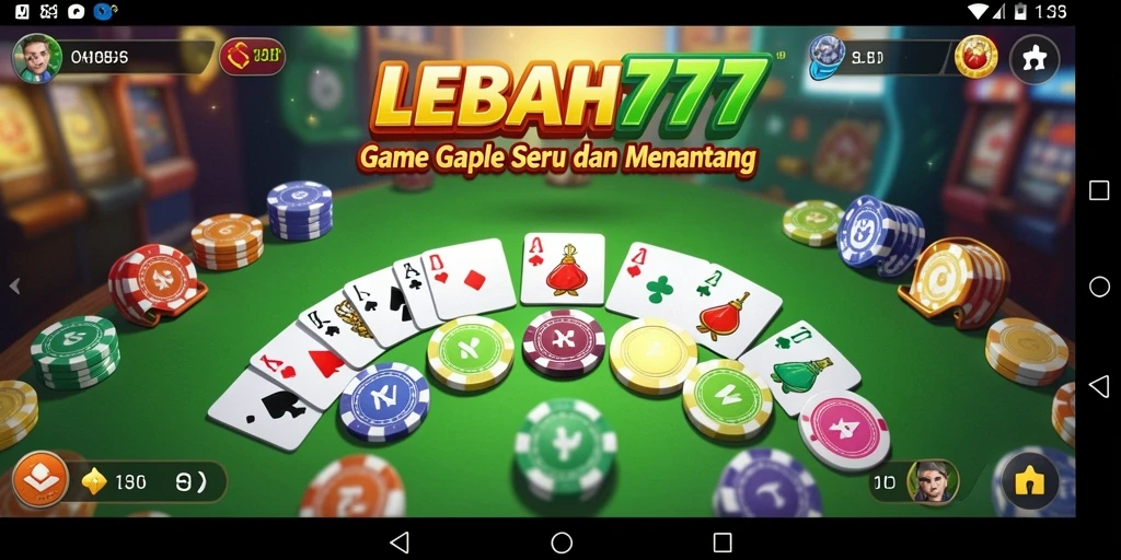 Screenshot gameplay <strong>LEBAH777</strong> menampilkan keseruan bermain Gaple.