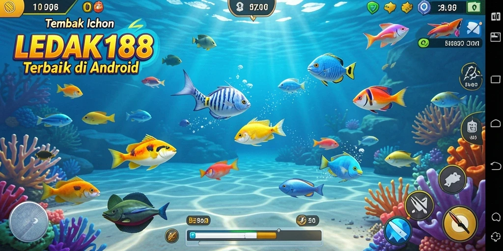 Tampilan gameplay Tembak Ikan yang seru dengan berbagai jenis ikan.