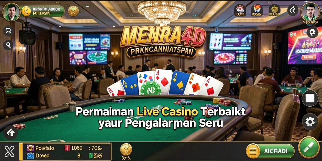 Tampilan gameplay Live Casino MENARA4D yang seru dan mendebarkan.