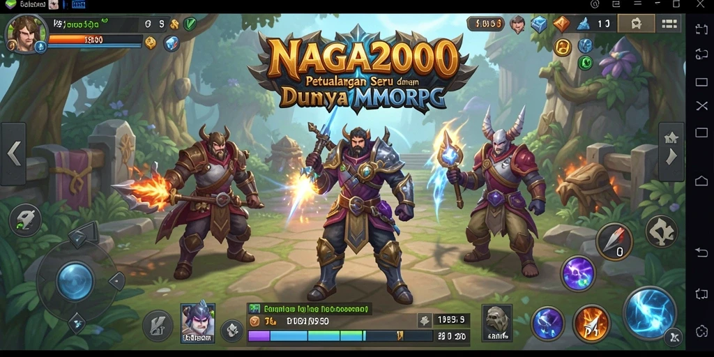 Screenshot gameplay NAGA2000 menampilkan aksi seru dan dunia yang luas.