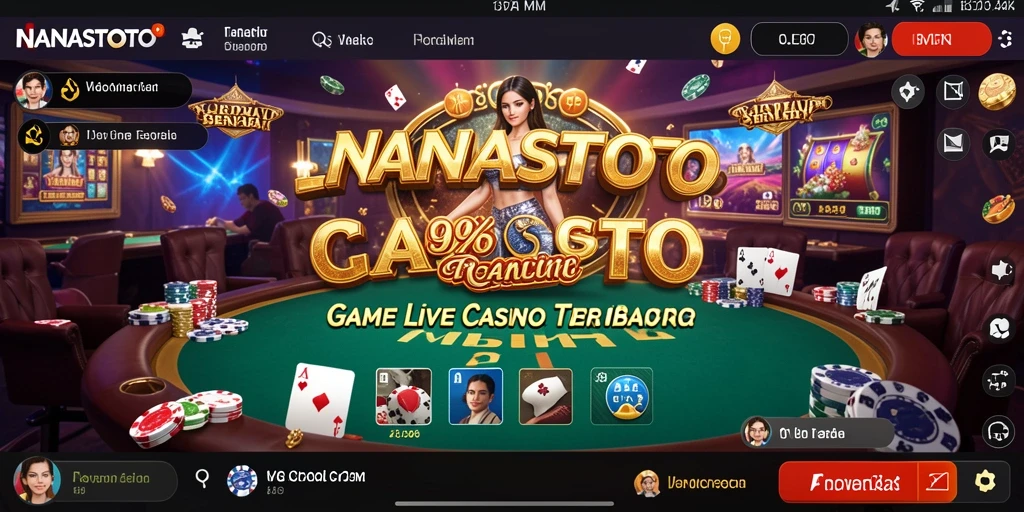 Gameplay Live Casino NANASTOTO dengan dealer langsung dan interaksi sosial.