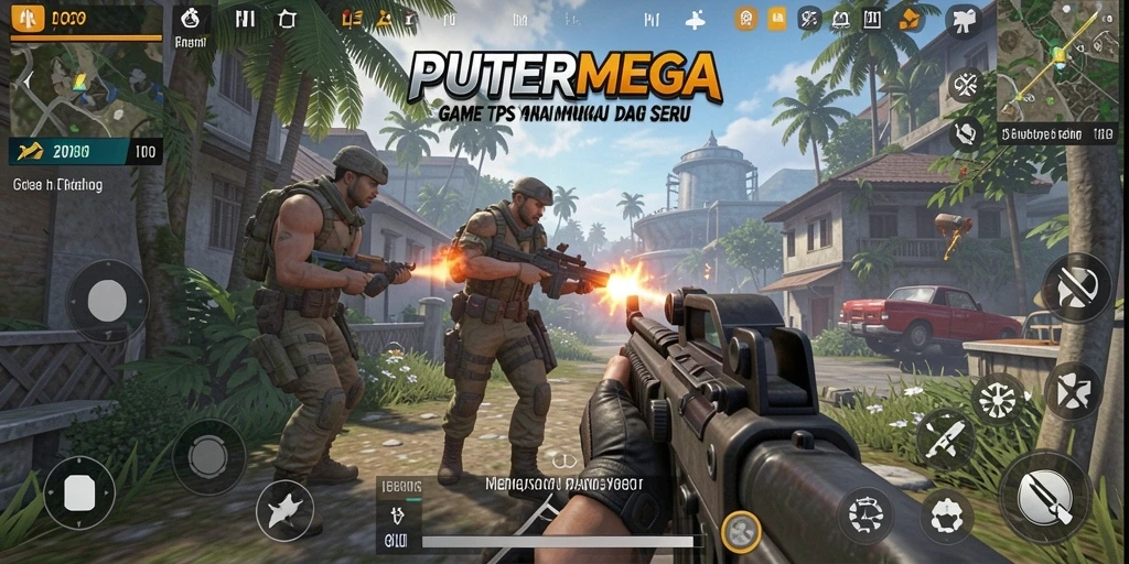 Screenshot PUTERMEGA menampilkan aksi tembak-menembak yang seru dalam mode TPS.