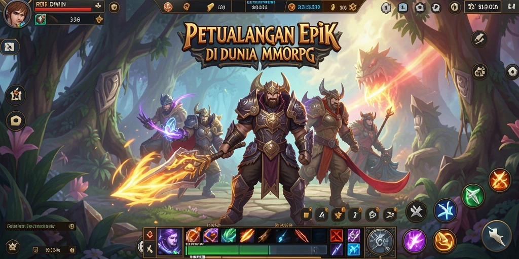 Tampilan gameplay RPIDWIN dengan pertempuran seru dan karakter yang detail.