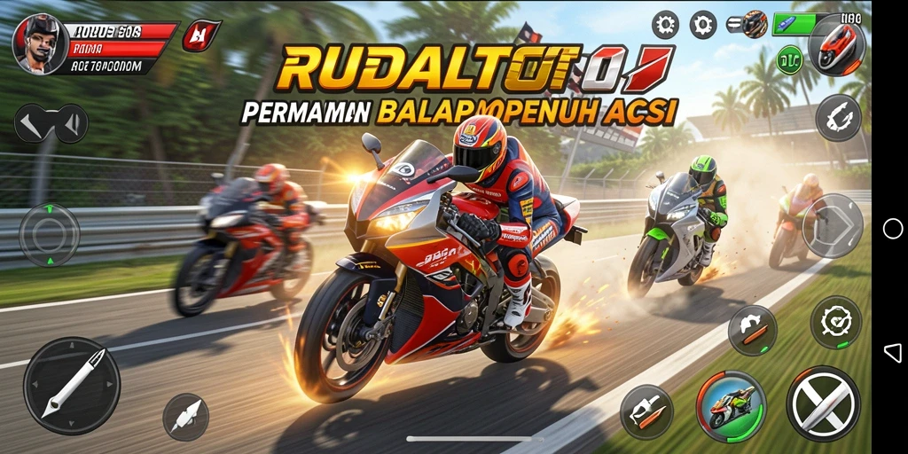 Tangkap aksi seru di balapan motor RUDALTOTO.